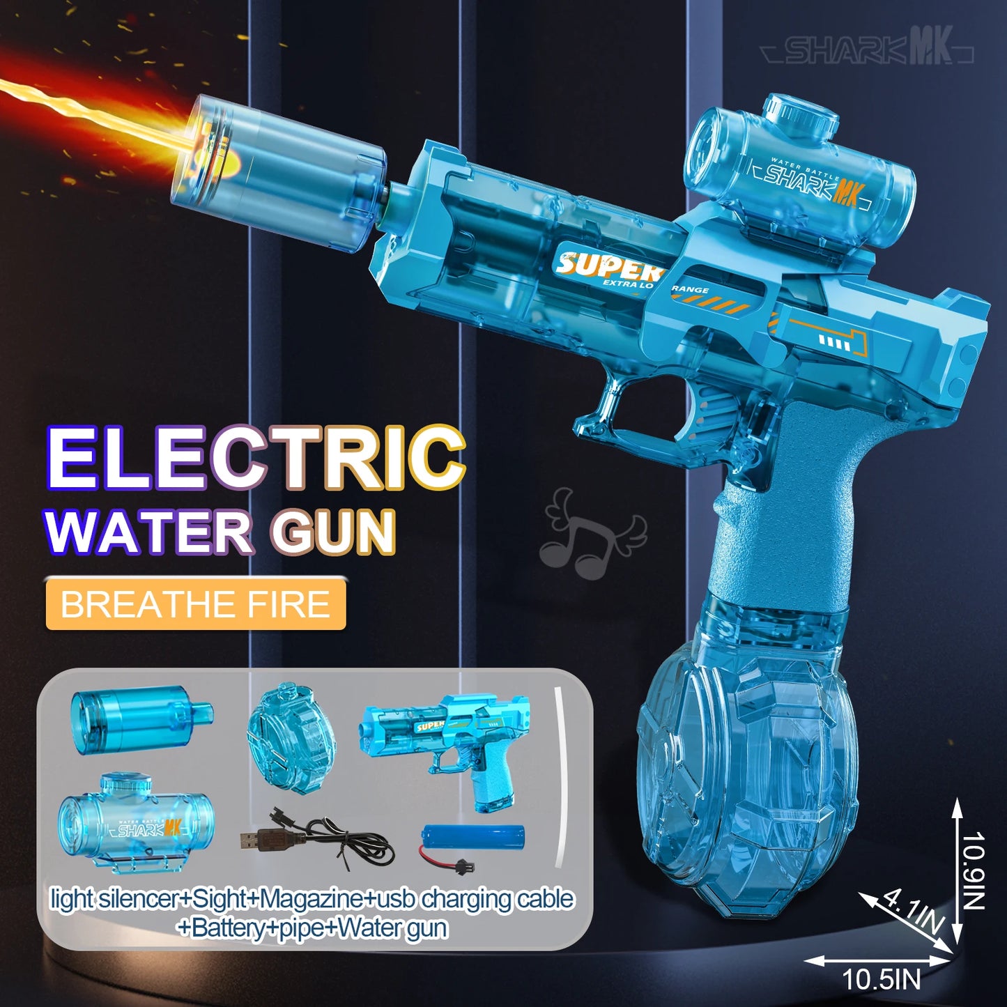 Electric Water Gun With light Sprays Flame Effect