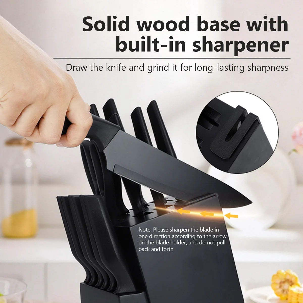 14 Pieces Kitchen Knife Block Set