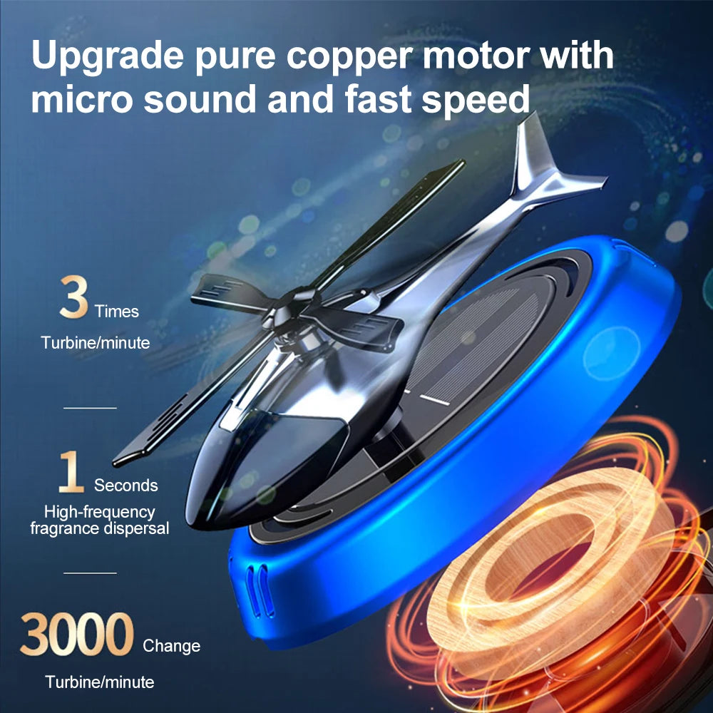 Solar Powered Rotation Helicopter  Aromatherapy Car
