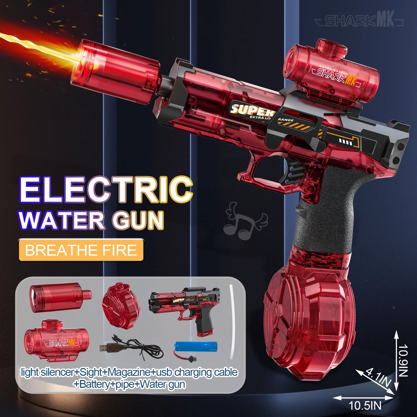 Electric Water Gun With light Sprays Flame Effect