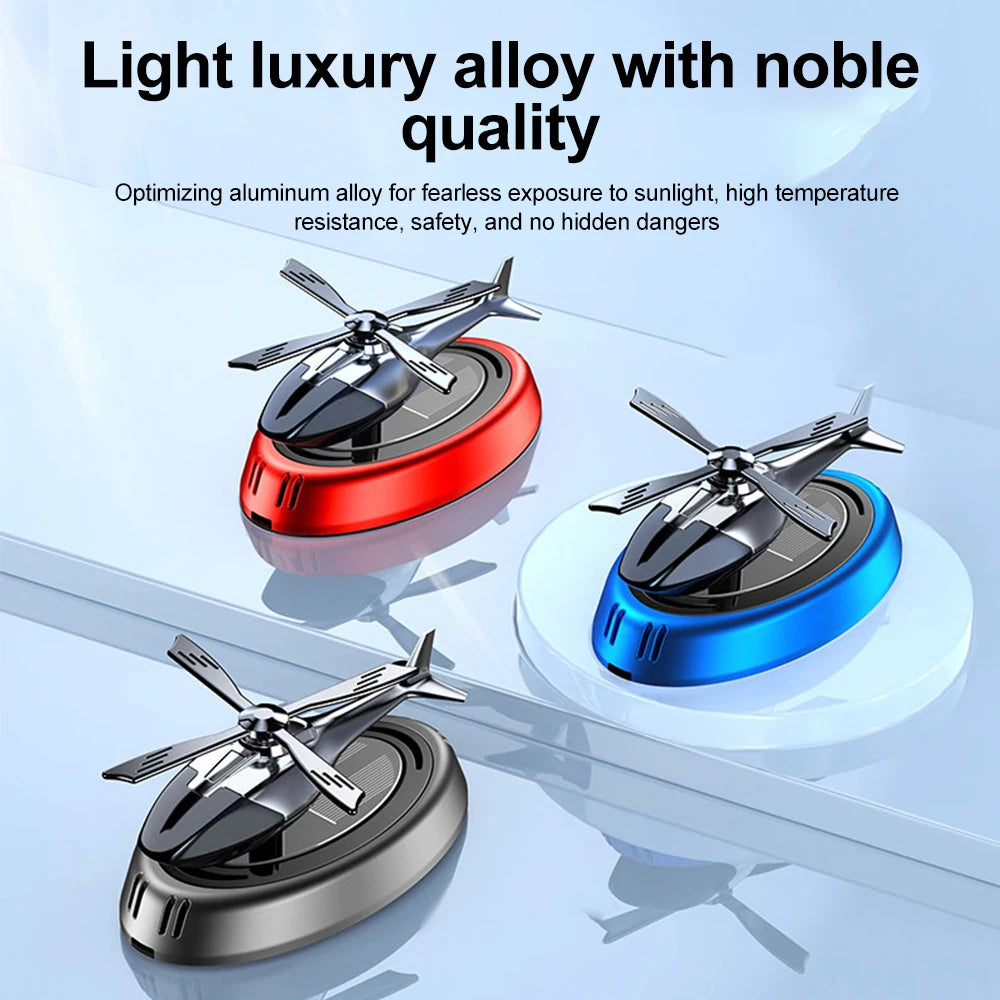 Solar Powered Rotation Helicopter  Aromatherapy Car