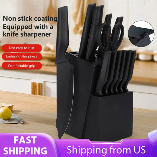 14 Pieces Kitchen Knife Block Set