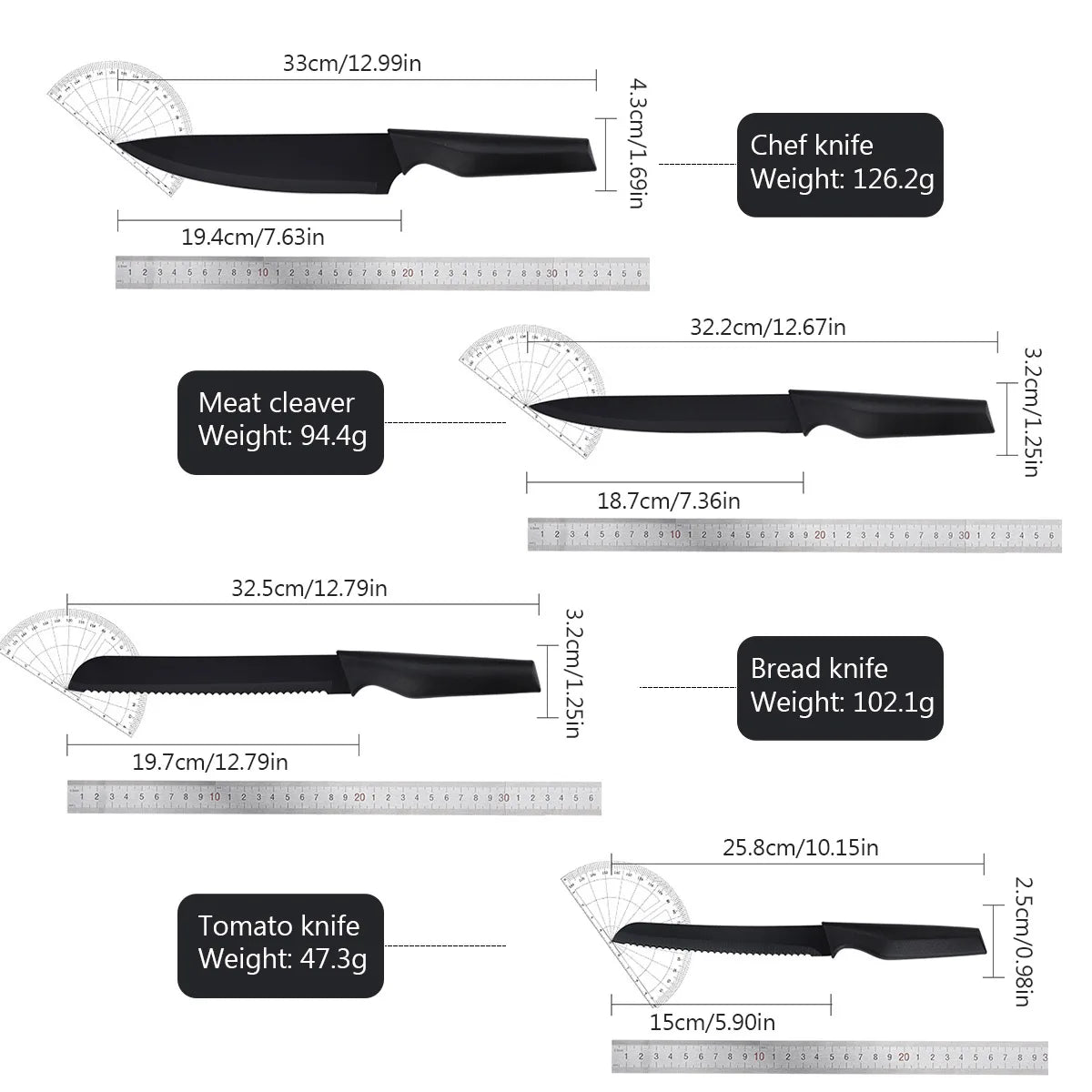 14 Pieces Kitchen Knife Block Set