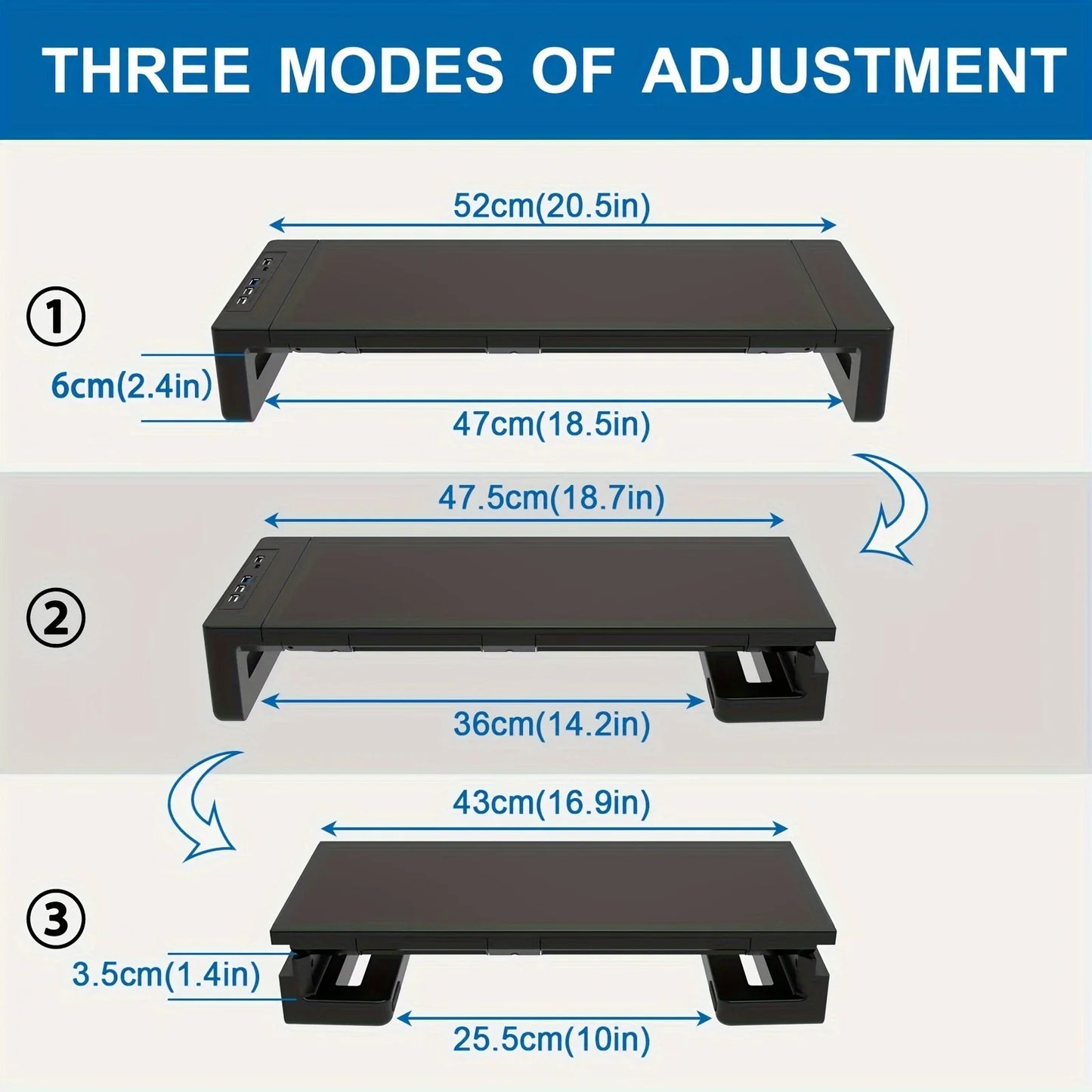 Monitor Stand  With USB,Storage Drawer &Stand Tablet Phone