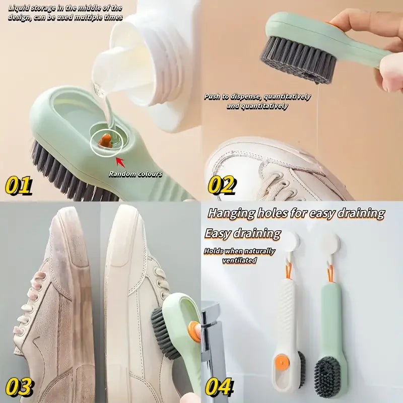 Multifunctional brush with dispenser