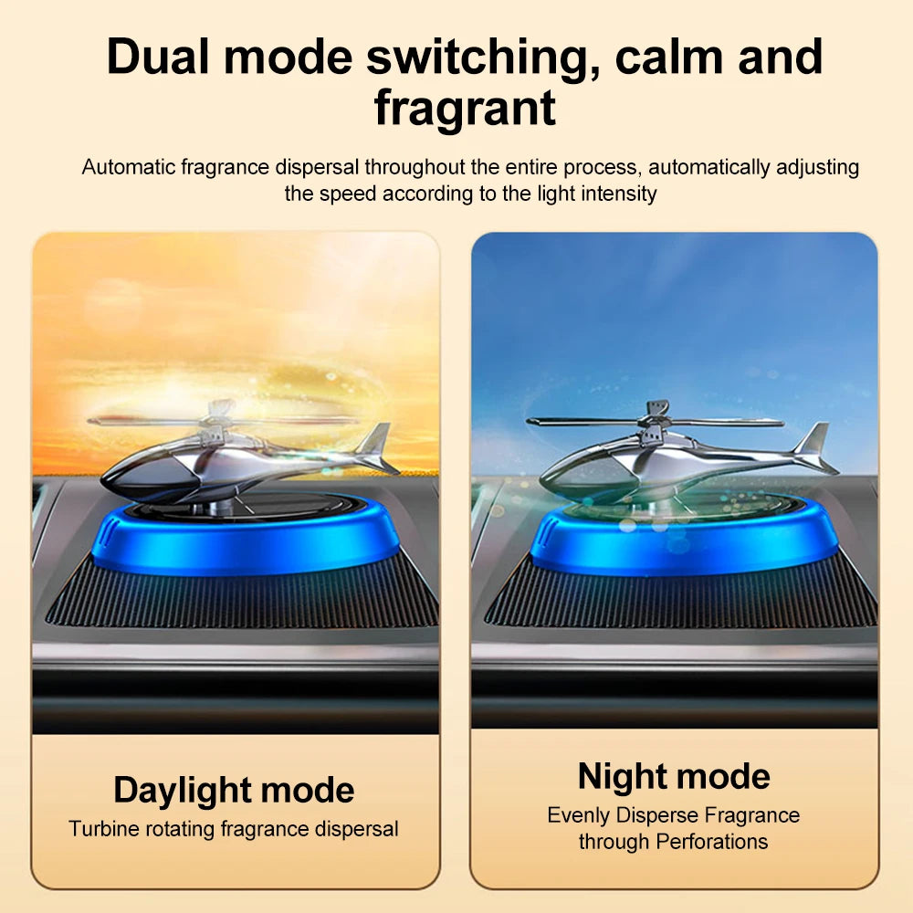 Solar Powered Rotation Helicopter  Aromatherapy Car
