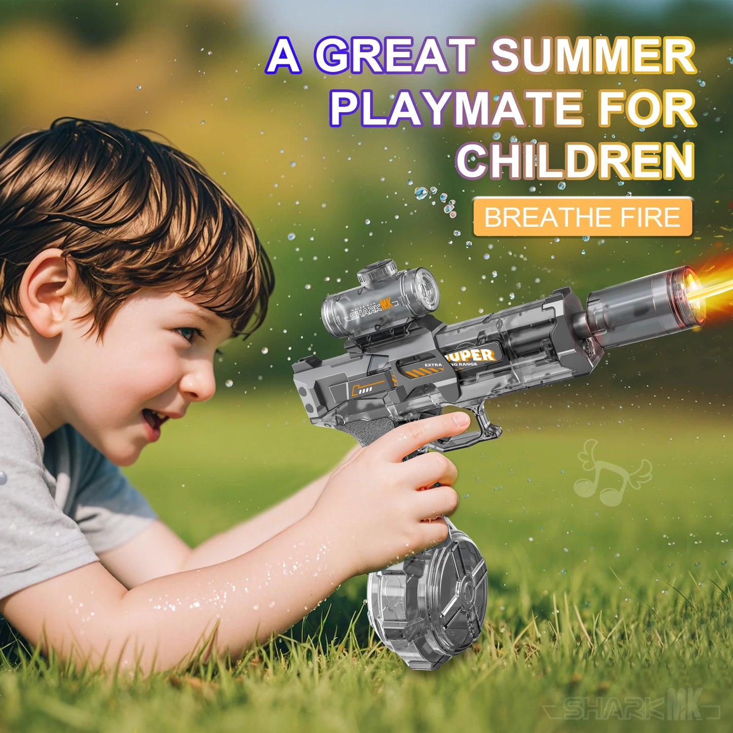 Electric Water Gun With light Sprays Flame Effect